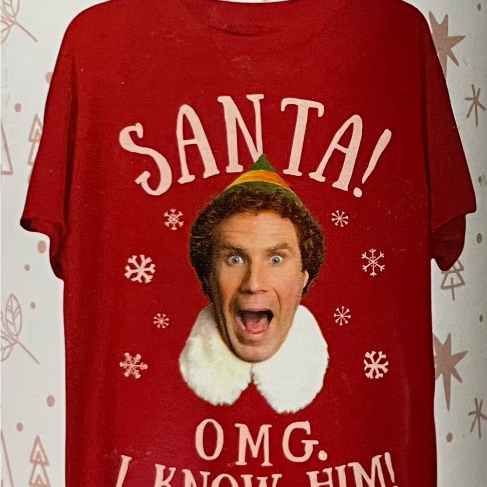 Elf “Santa OMG I Know Him!” Ugly Sweater/T-shirt Holiday Christmas Party